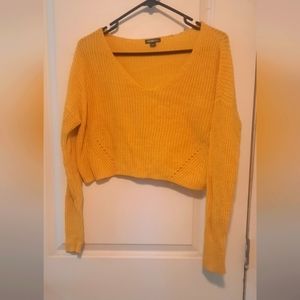 Mustard crop sweater